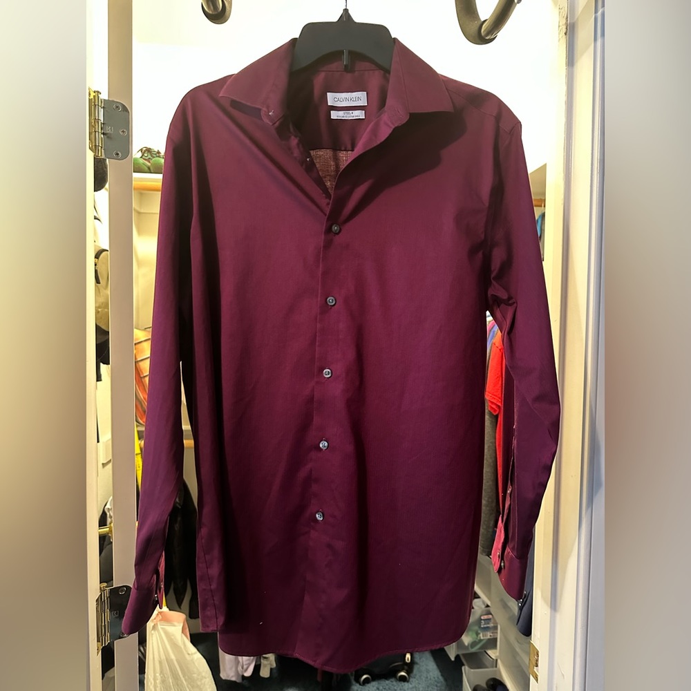 Calvin Klein Regular Fit Long Sleeve Dress Shirt Size M